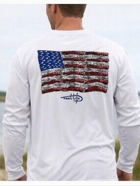White Long-Sleeve American Flag Graphic Shirt by Reel Life